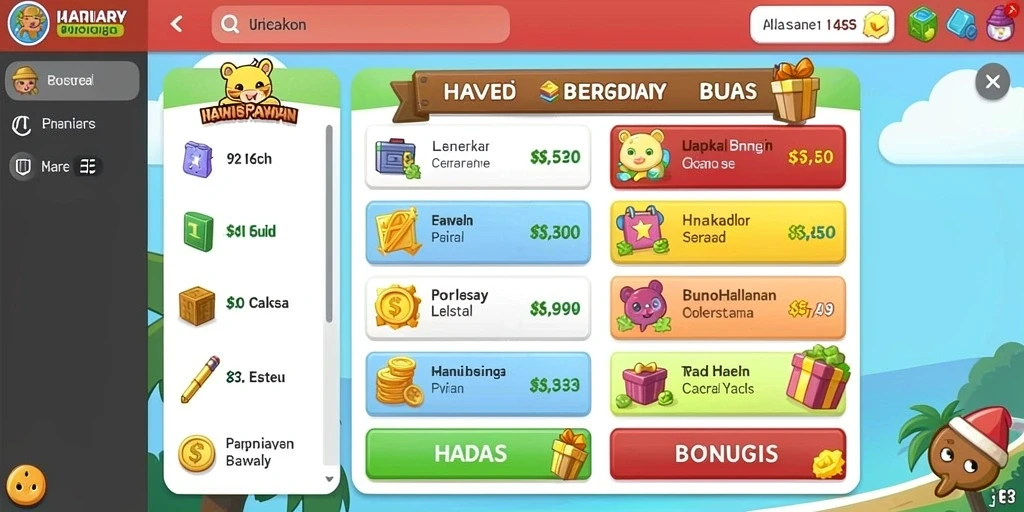 Bonus harian yang menggiurkan untuk pemain.